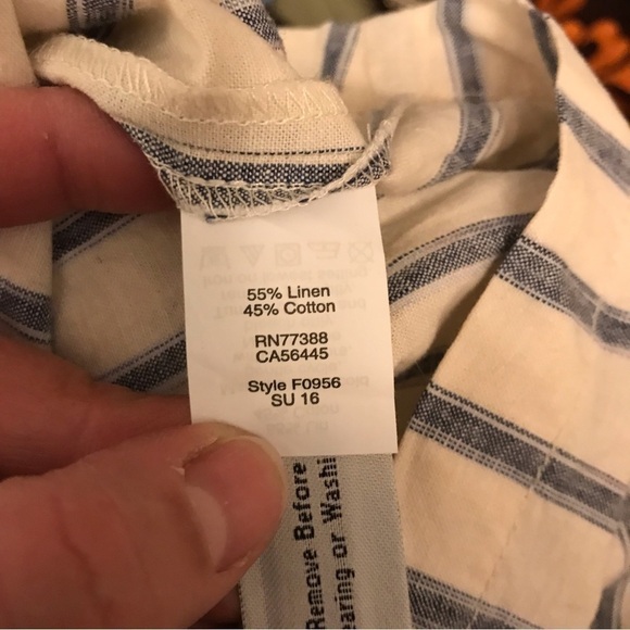 MADEWELL linen blend wrap skirt. Striped. Size 0. - Picture 5 of 6